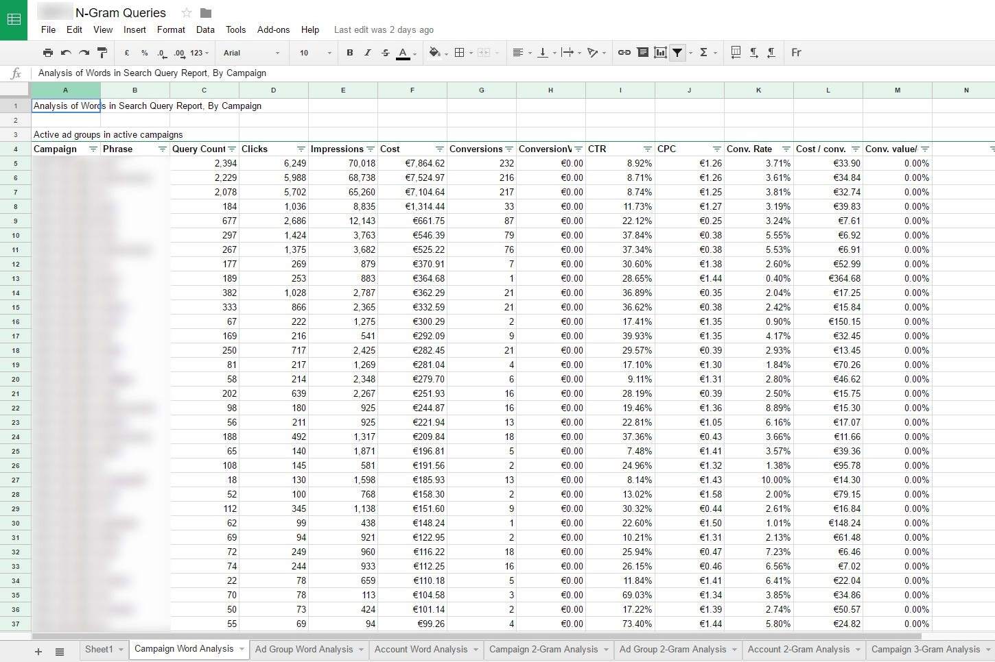 Feuille calcul google spreadsheet