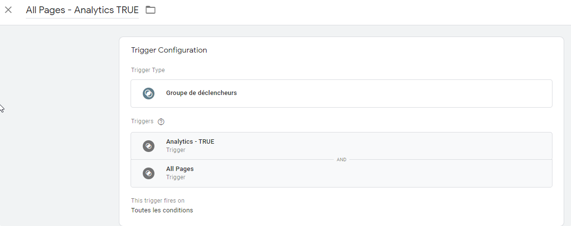 groupe de déclencheurs